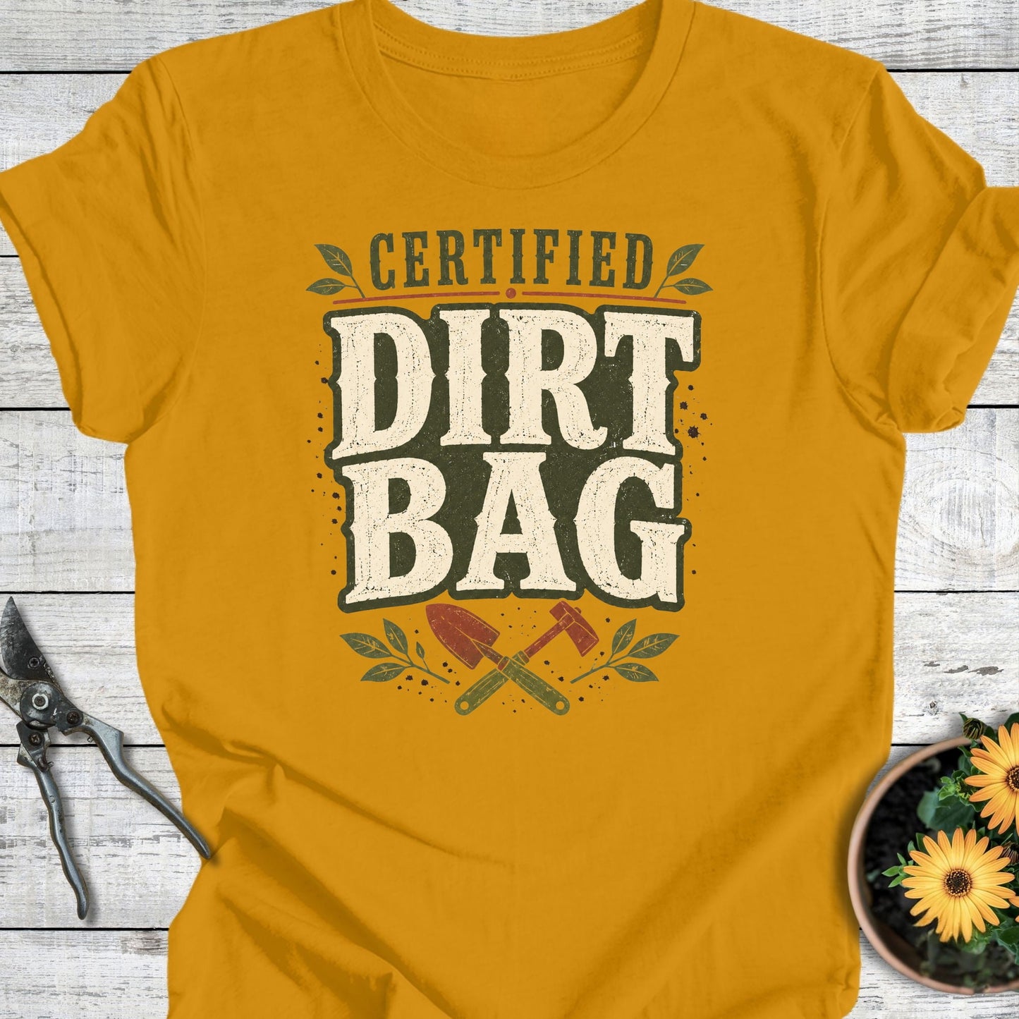 Printify T-Shirt Mustard / S Certified Dirt Bag T-Shirt