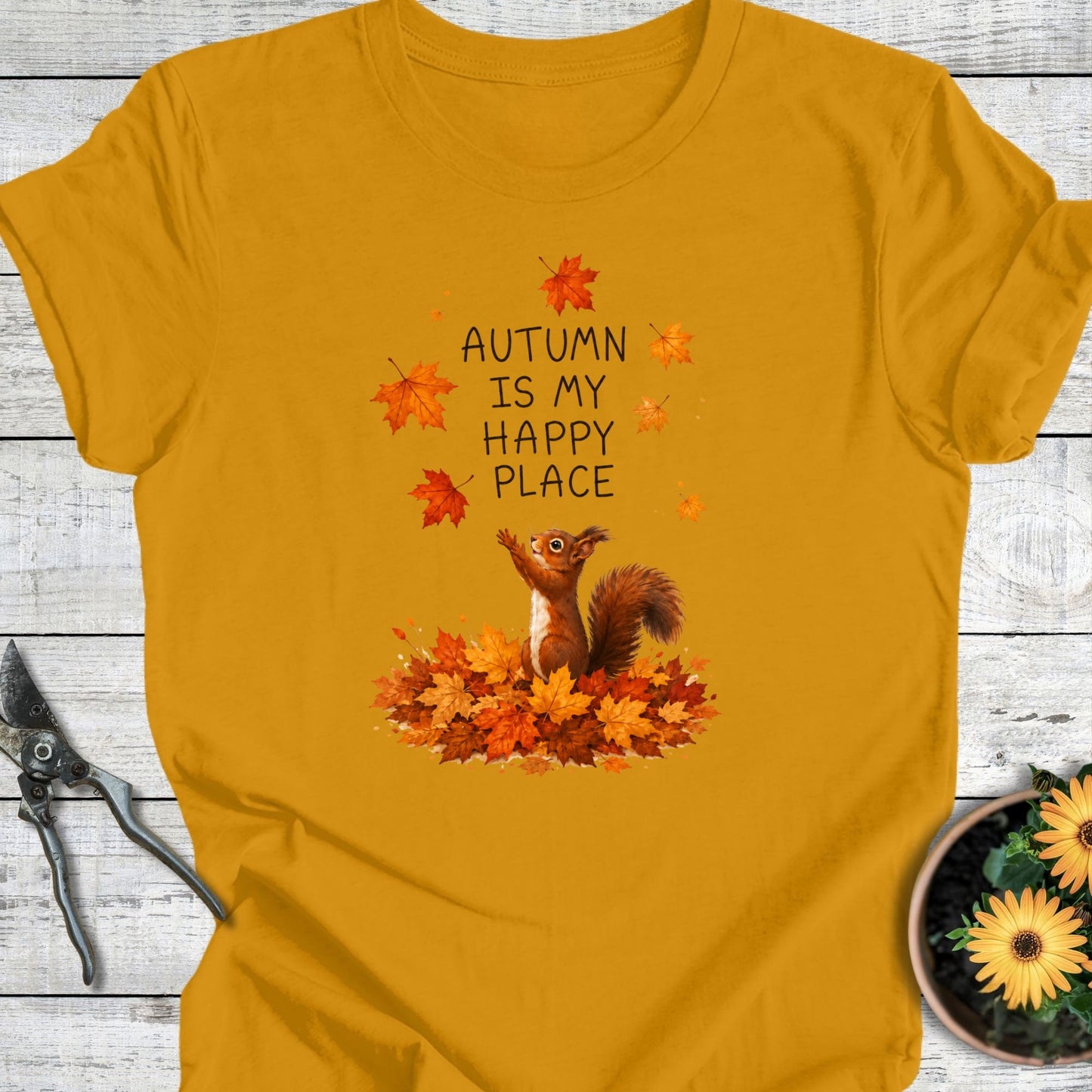 Printify T-Shirt Mustard / S Happy Place T-Shirt