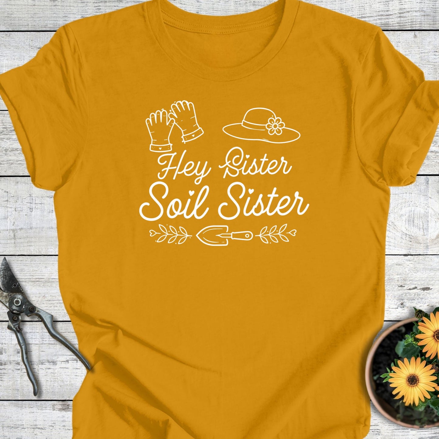 Printify T-Shirt Mustard / S Hey Sister T-Shirt