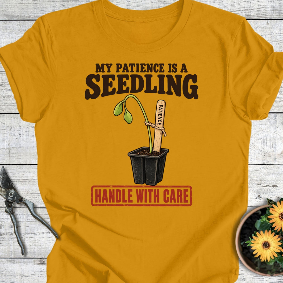 Printify T-Shirt Mustard / S My Patience T-Shirt