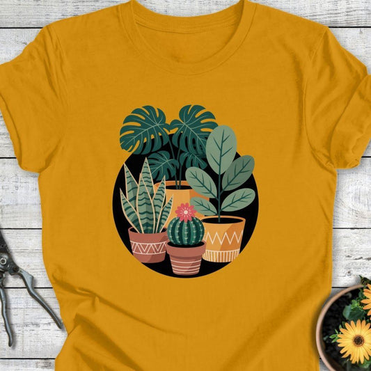Printify T-Shirt Mustard / S Potted Paradise