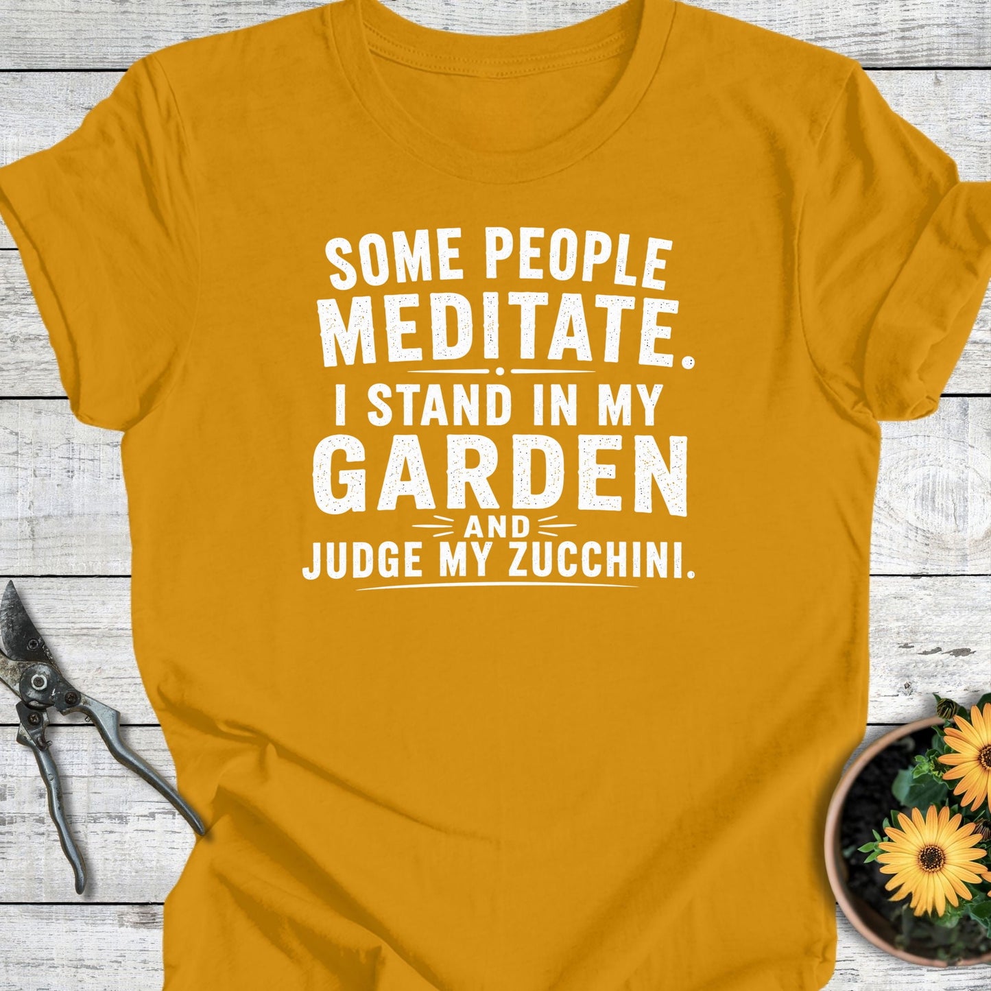 Printify T-Shirt Mustard / S Some Meditate T-Shirt