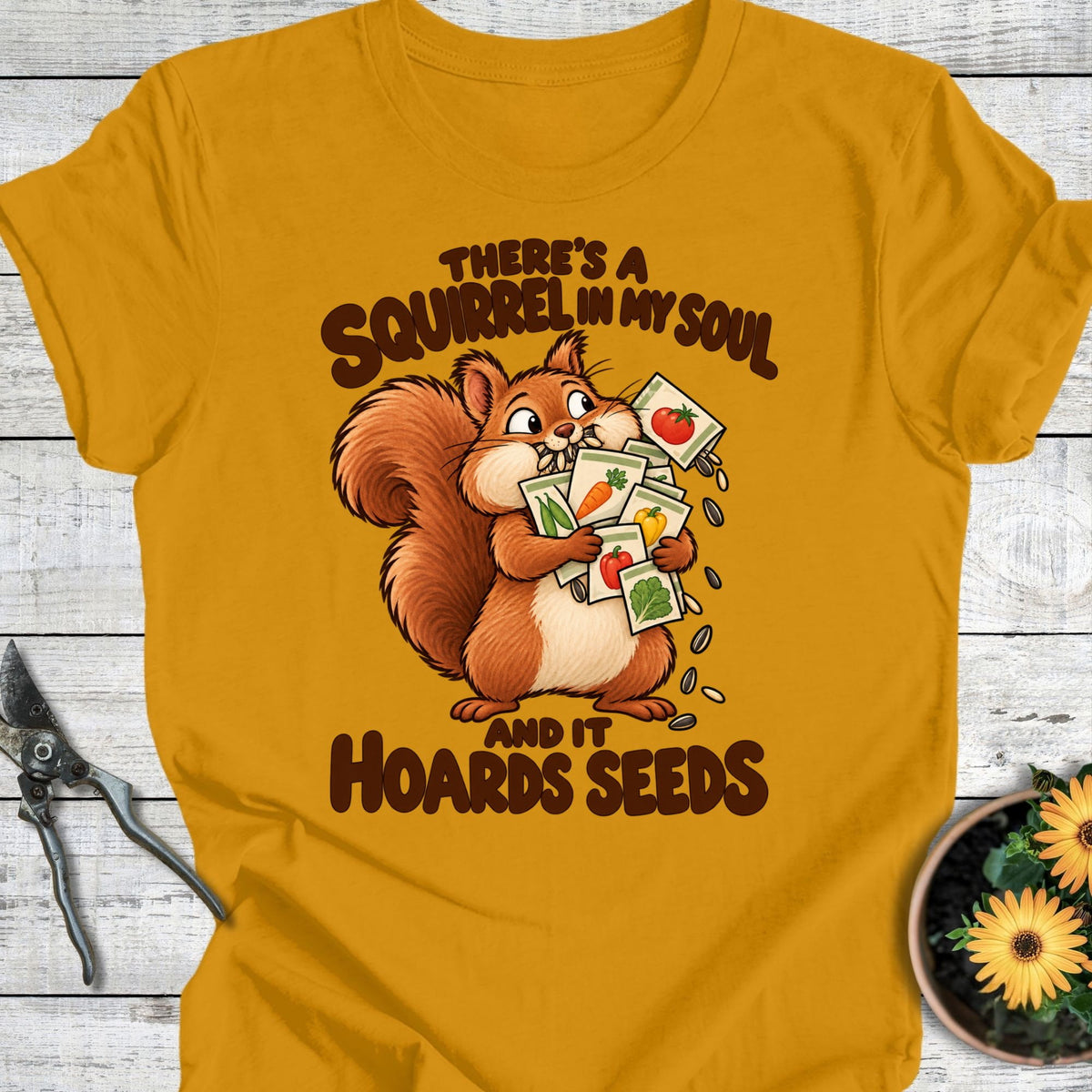 Printify T-Shirt Mustard / S Squirrel's Soul T-Shirt