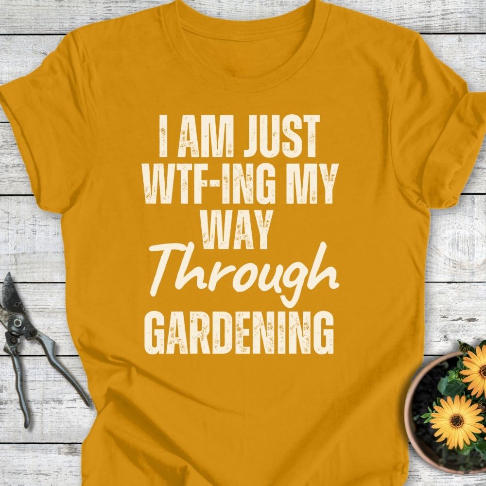 Printify T-Shirt Mustard / S WTF Gardening