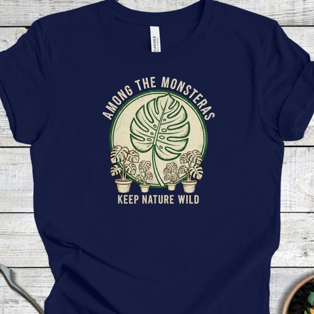 Printify T-Shirt Navy / S among the monsteras T-Shirt