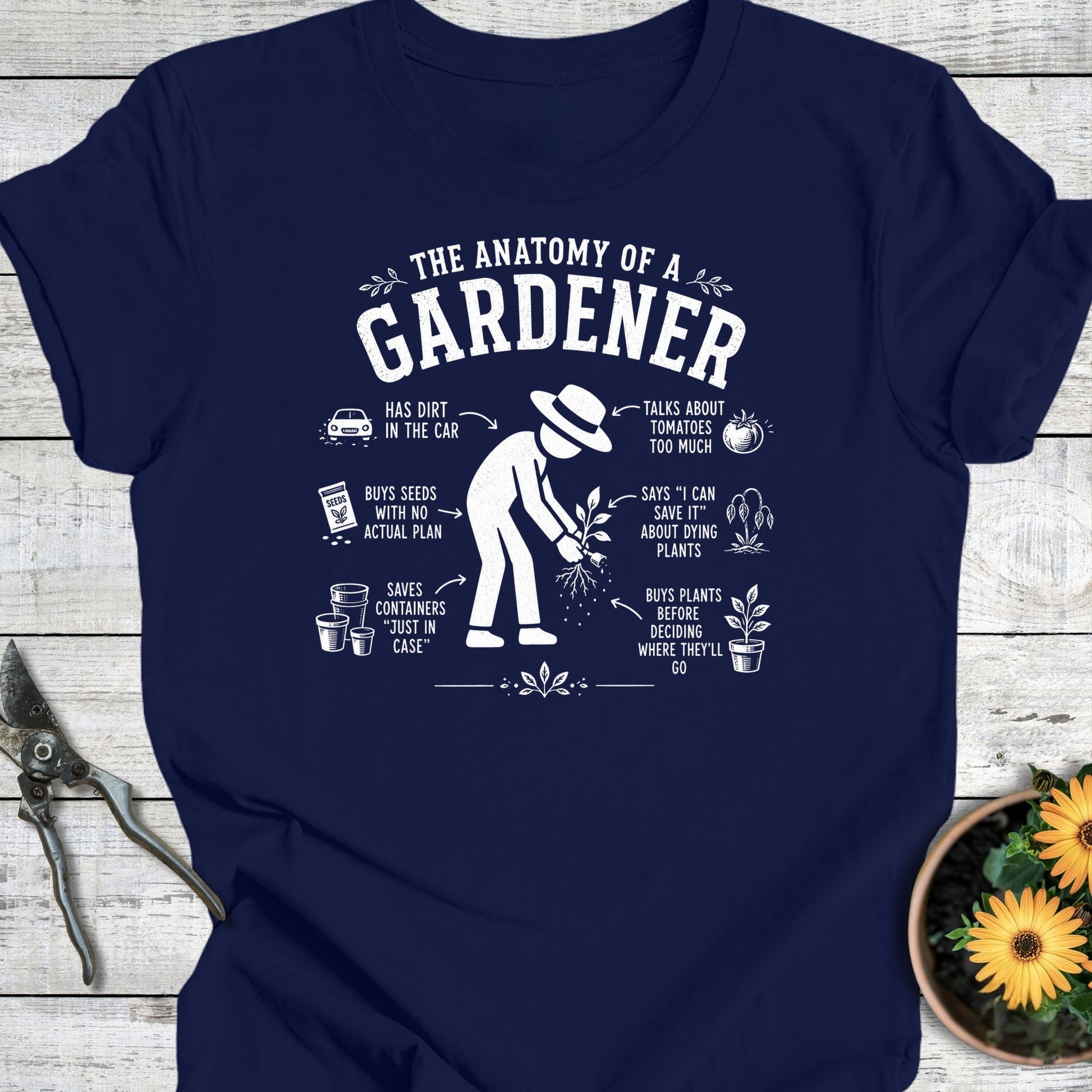 Printify T-Shirt Navy / S Anatomy of a Gardener T-Shirt