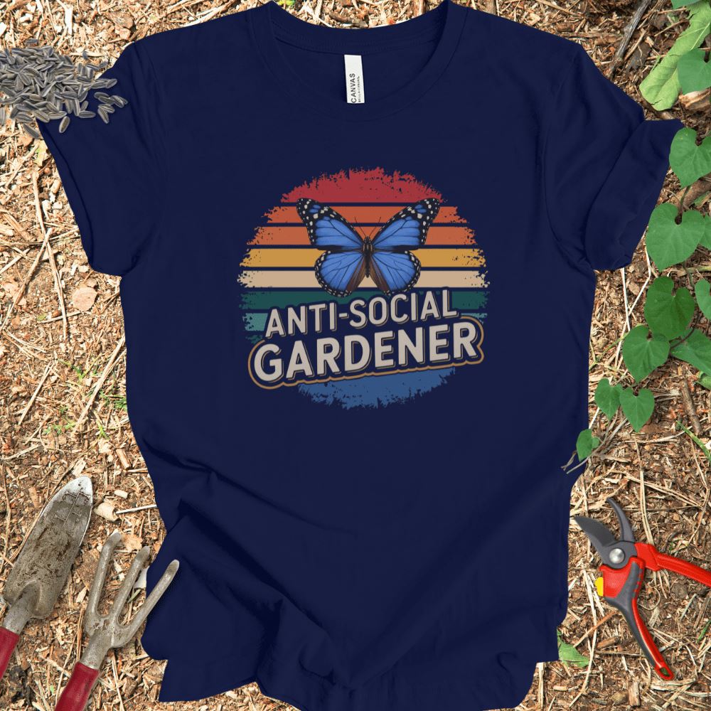 Printify T-Shirt Navy / S Anti-Social Gardener