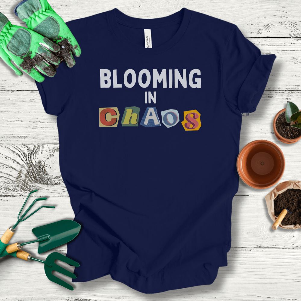 Printify T-Shirt Navy / S Blooming In Chaos