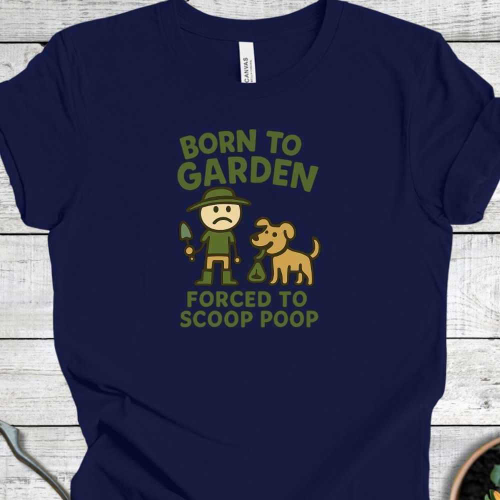 Printify T-Shirt Navy / S Born to Garden – Dog Duties