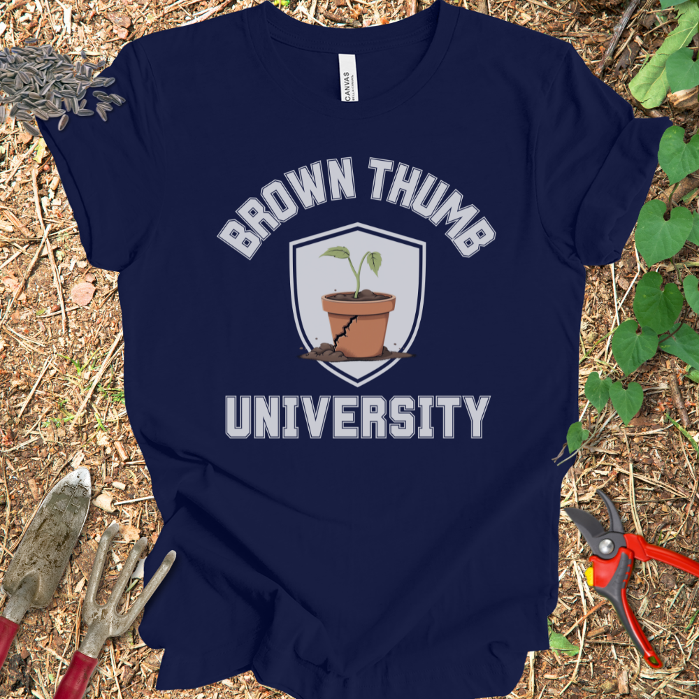 Printify T-Shirt Navy / S Brown Thumb U