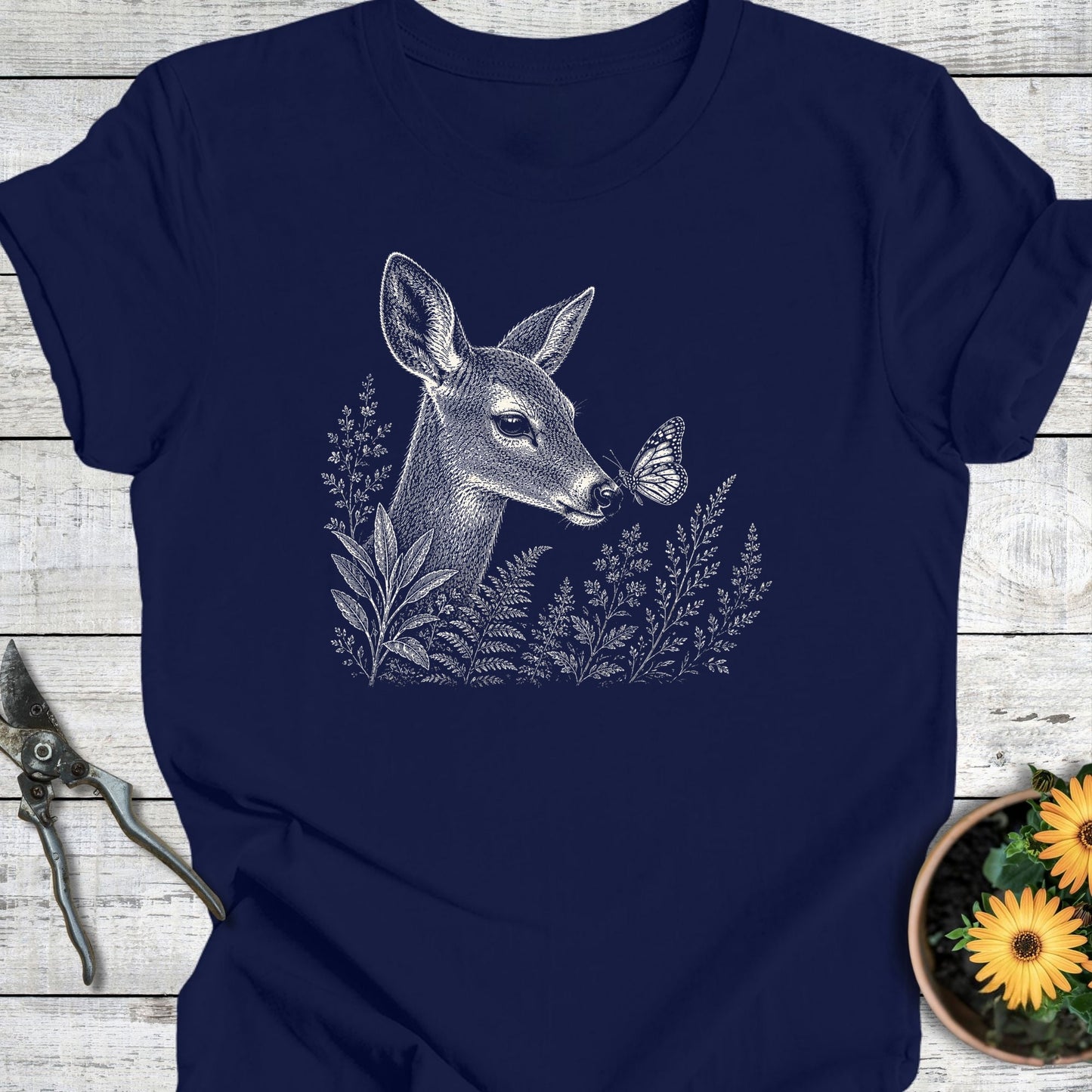 Printify T-Shirt Navy / S Butterfly Visitor T-Shirt