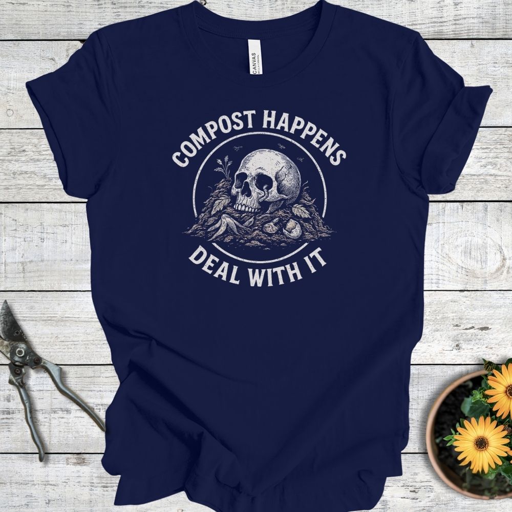 Printify T-Shirt Navy / S Compost Happens