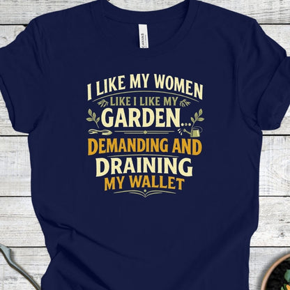 Printify T-Shirt Navy / S Demanding and Draining T-Shirt