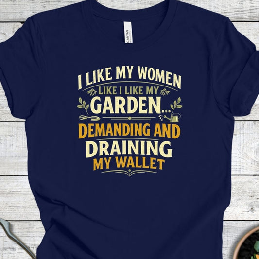 Printify T-Shirt Navy / S Demanding and Draining T-Shirt