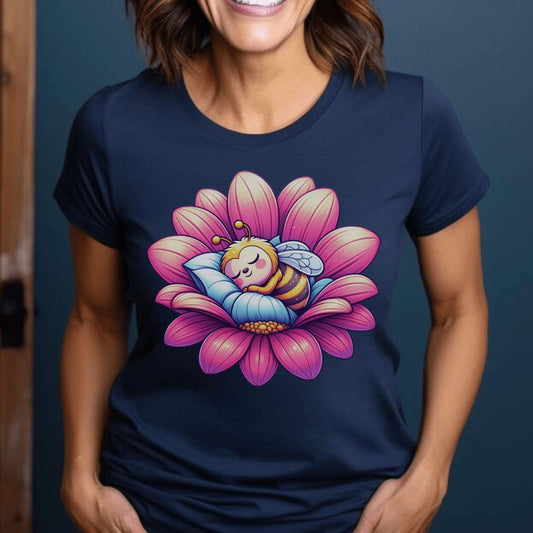 Printify T-Shirt Navy / S Dreamy Bee T-Shirt