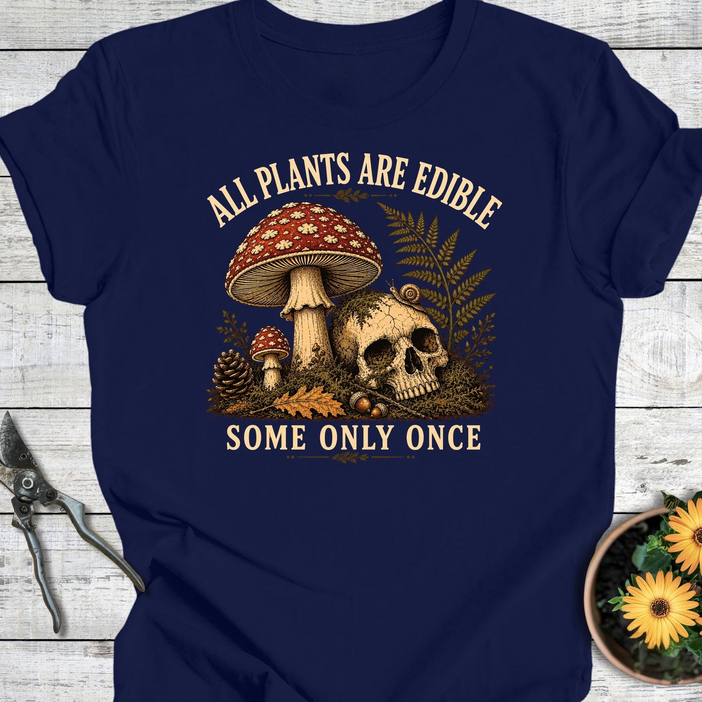 Printify T-Shirt Navy / S Edible Plants T-Shirt