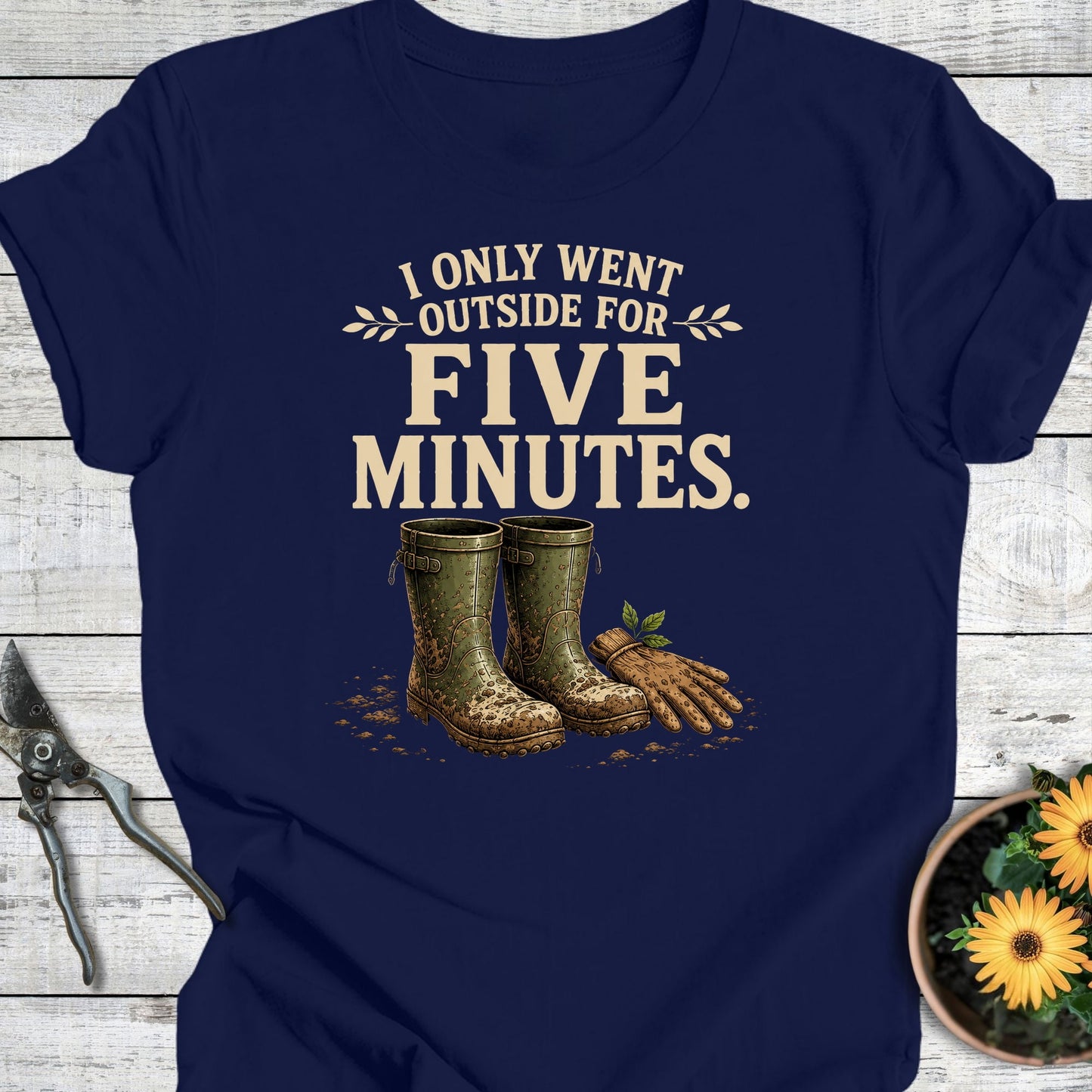 Printify T-Shirt Navy / S Five Minutes T-Shirt