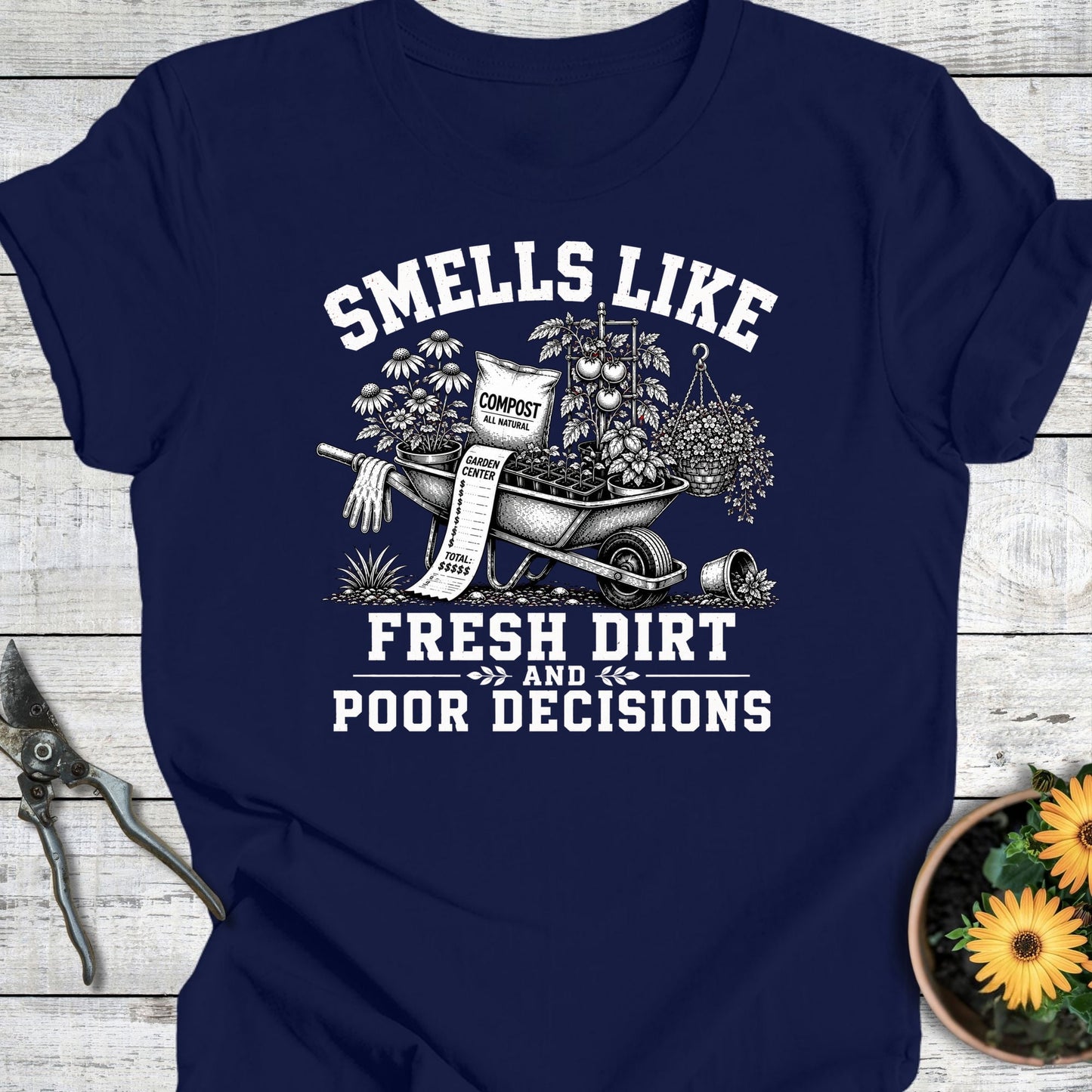 Printify T-Shirt Navy / S Fresh Dirt T-Shirt