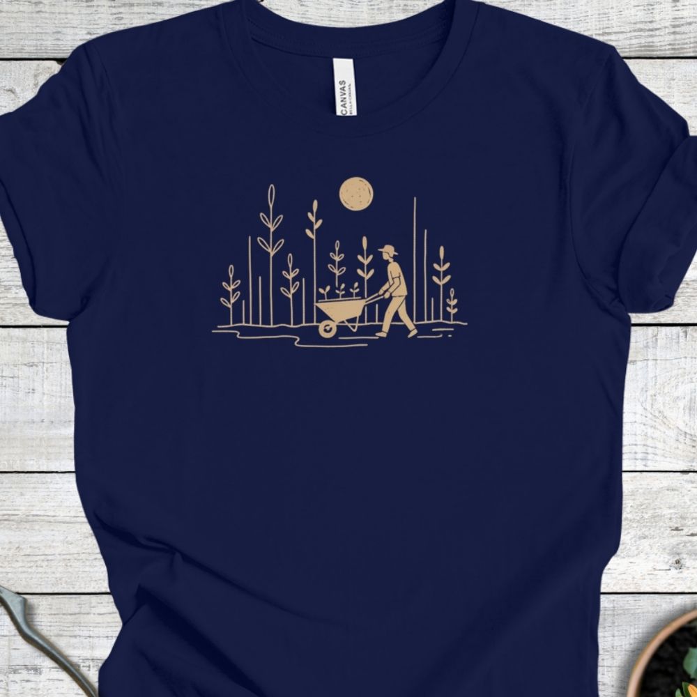 Printify T-Shirt Navy / S Garden Walk T-Shirt