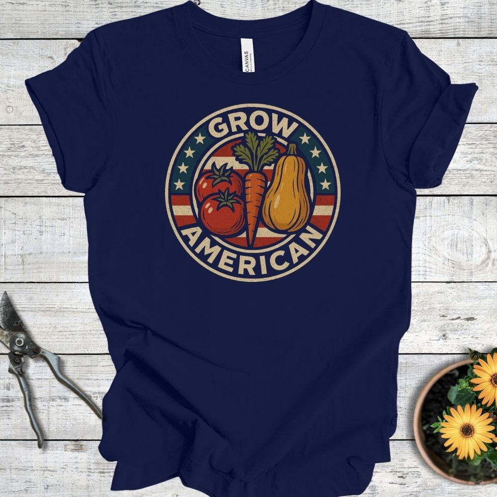 Printify T-Shirt Navy / S Grow American