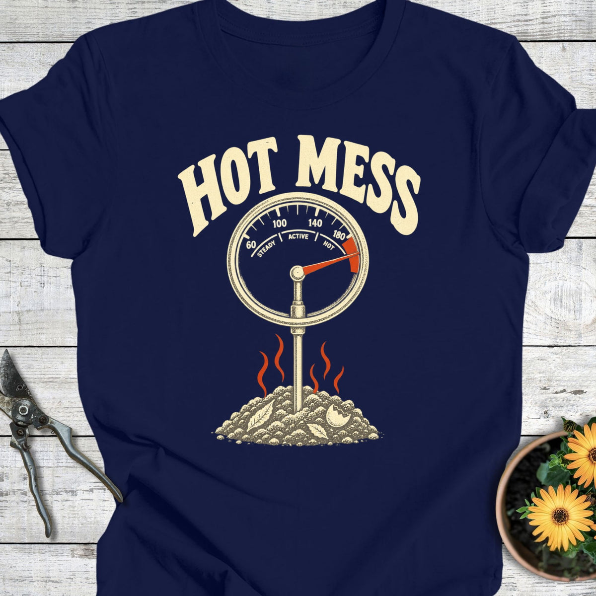 Printify T-Shirt Navy / S Hot Mess T-Shirt