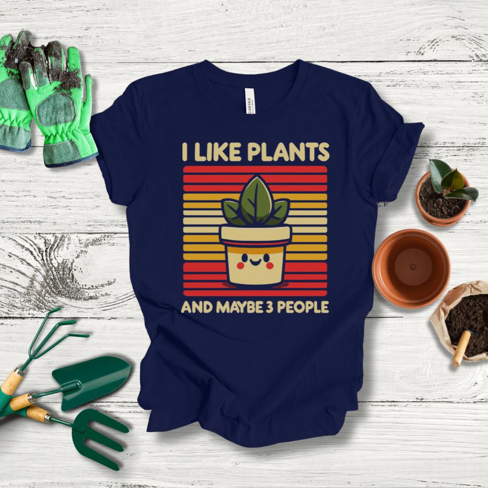 Printify T-Shirt Navy / S I Like Plants T-Shirt