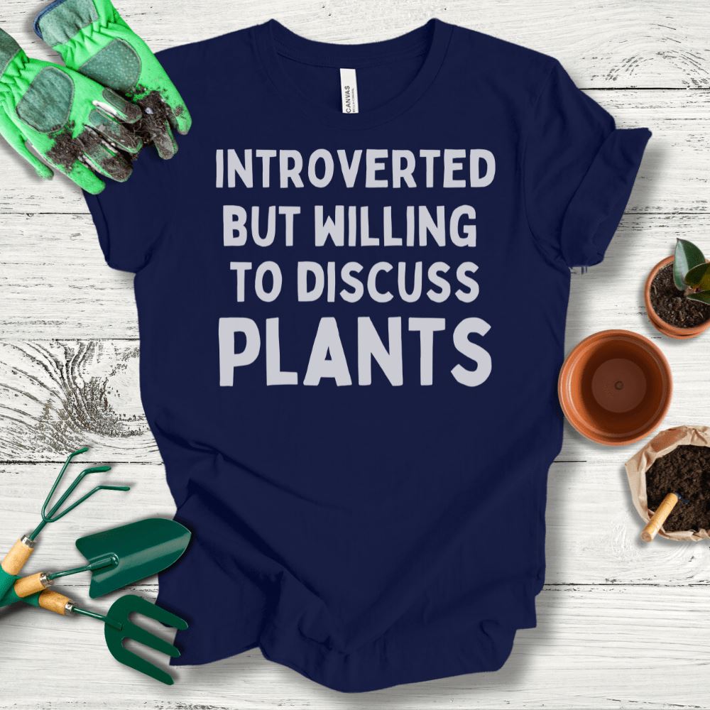 Printify T-Shirt Navy / S Introverted But...