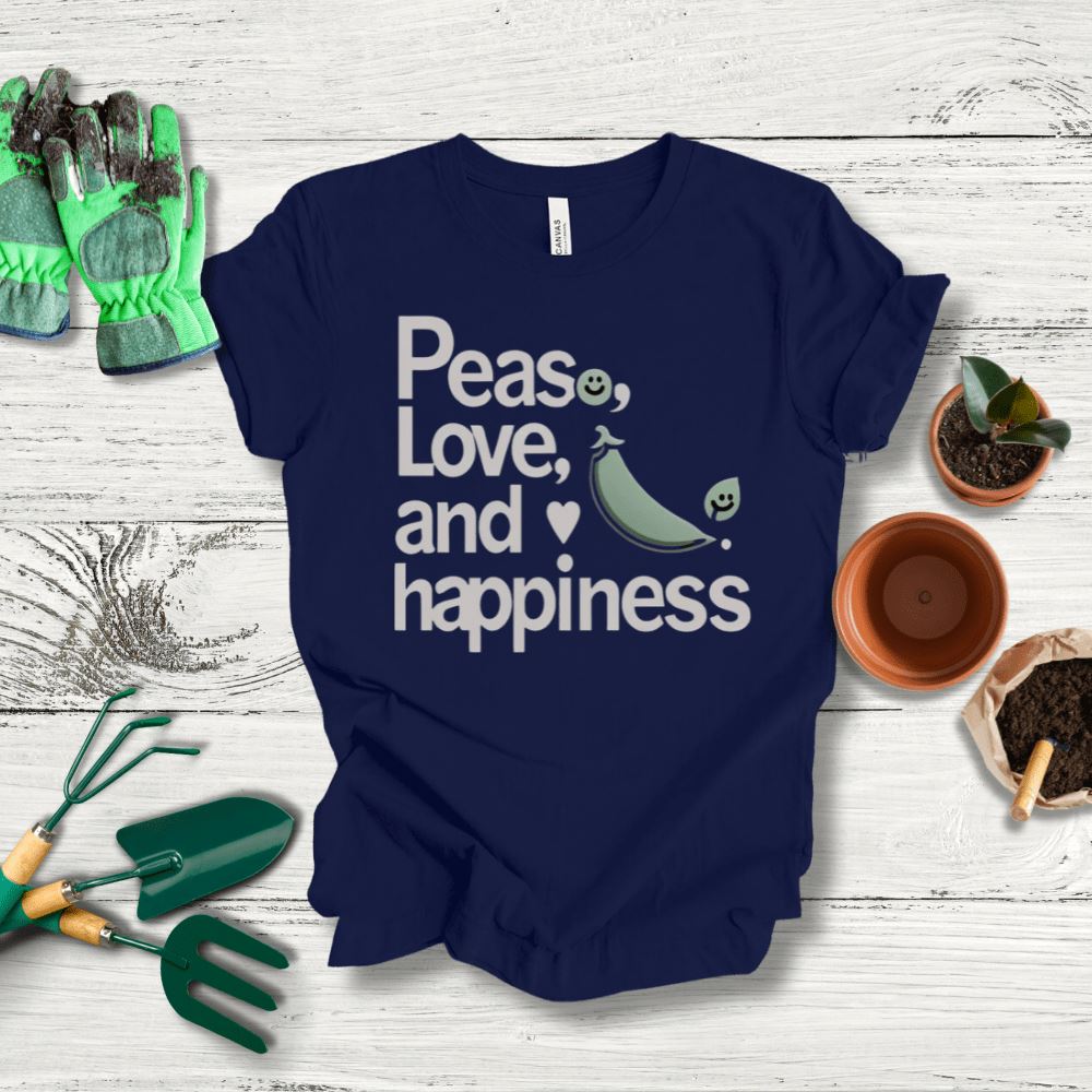 Printify T-Shirt Navy / S Peas Love Happiness T-Shirt