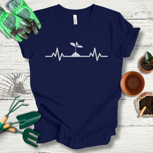 Printify T-Shirt Navy / S Plant Heartbeat