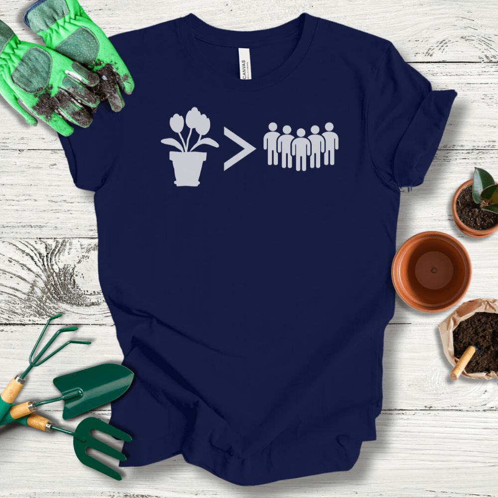 Printify T-Shirt Navy / S Plants Greater Than People