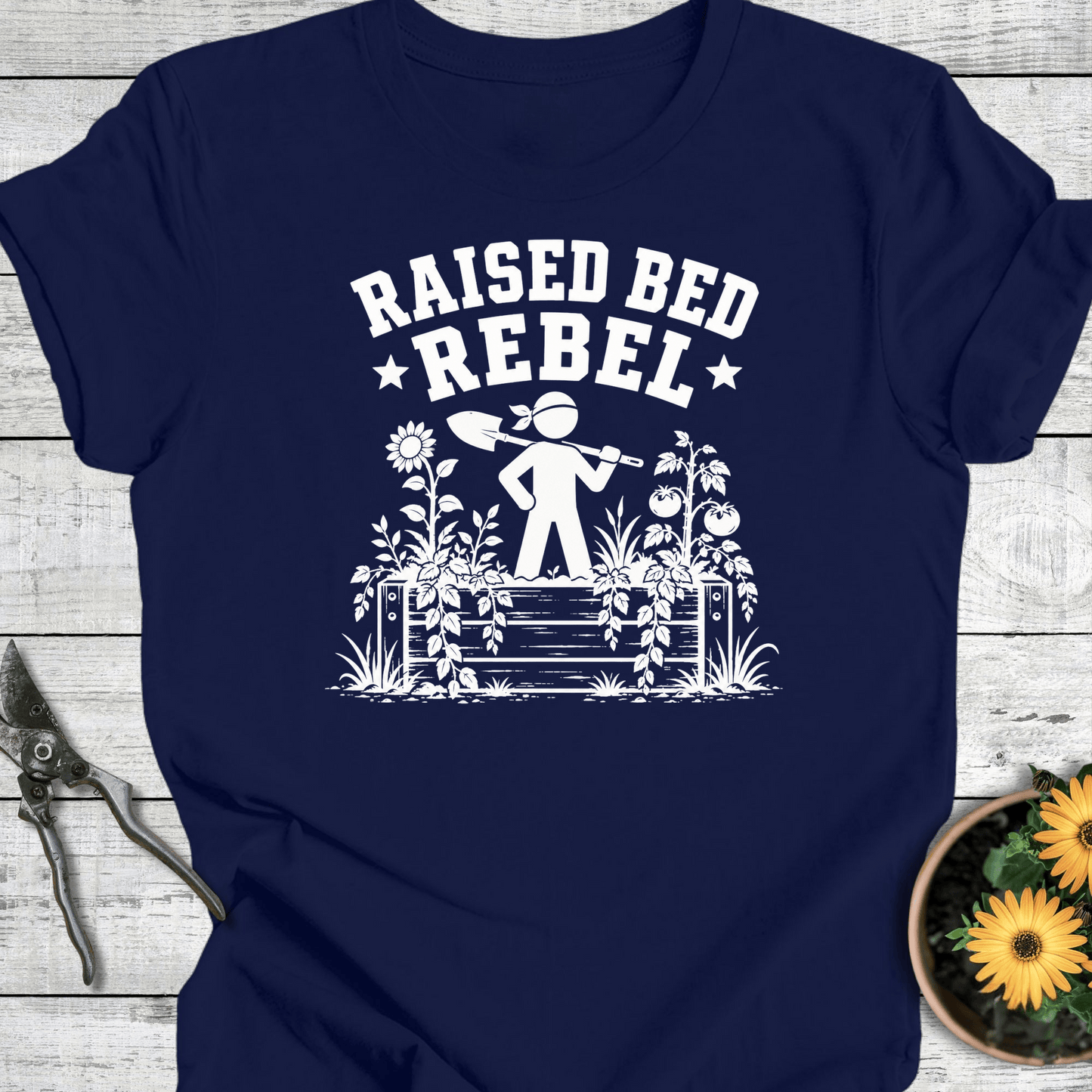 Printify T-Shirt Navy / S Raised Bed Rebel T-Shirt