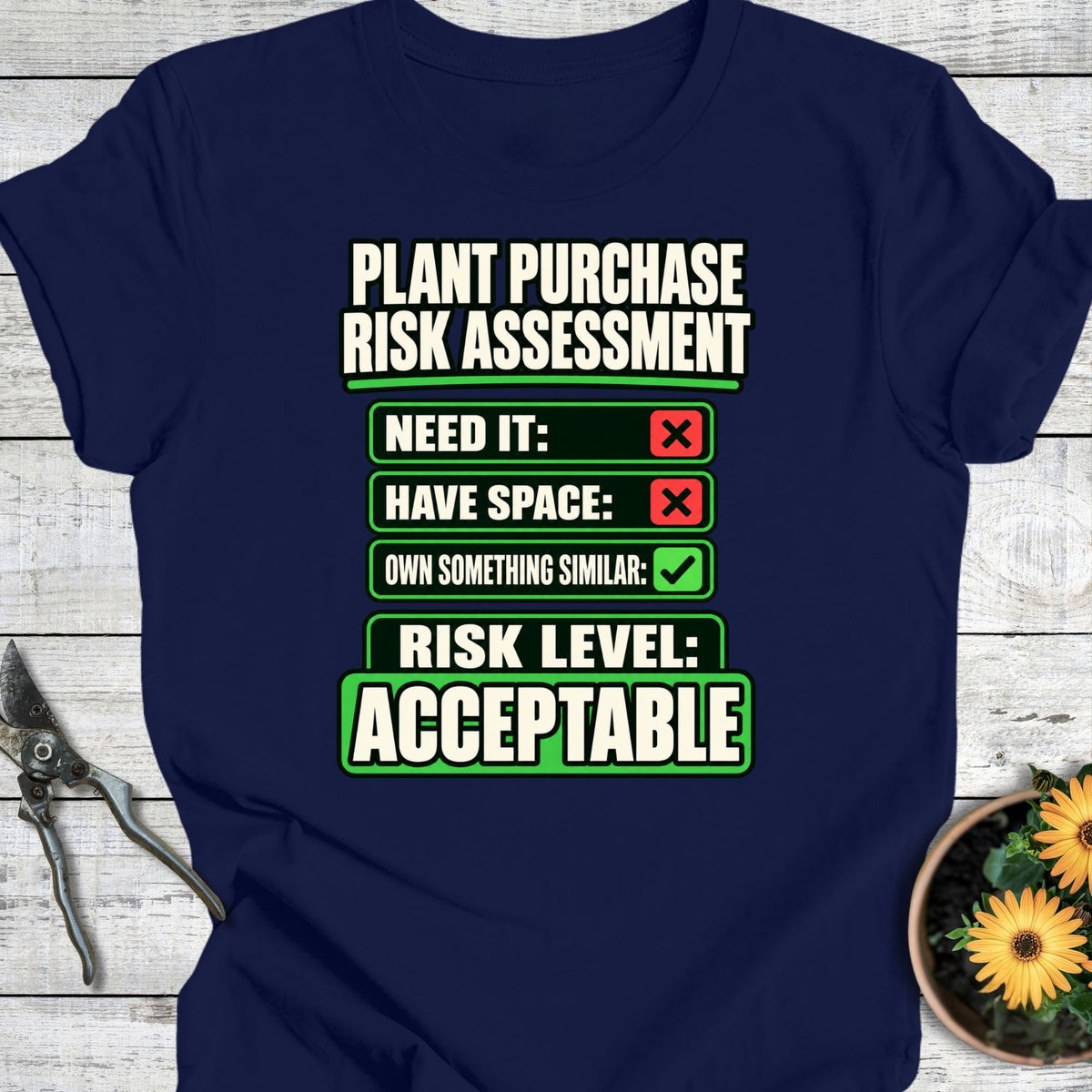 Printify T-Shirt Navy / S Risk Assessment T-Shirt