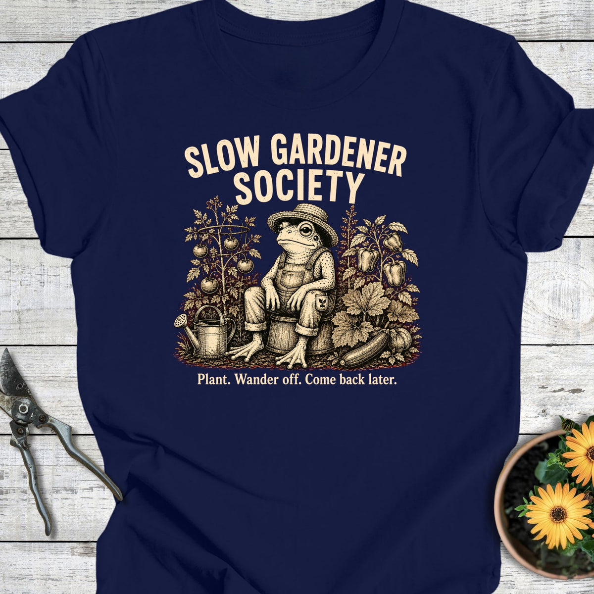 Printify T-Shirt Navy / S Slow Gardener T-Shirt