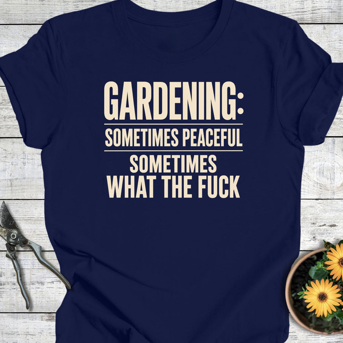 Printify T-Shirt Navy / S Sometimes Peaceful T-Shirt
