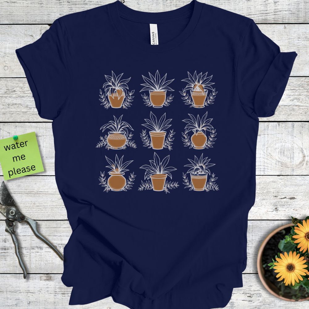 Printify T-Shirt Navy / S Succulent Plants