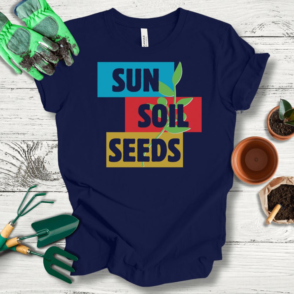 Printify T-Shirt Navy / S Sun Soil Seeds