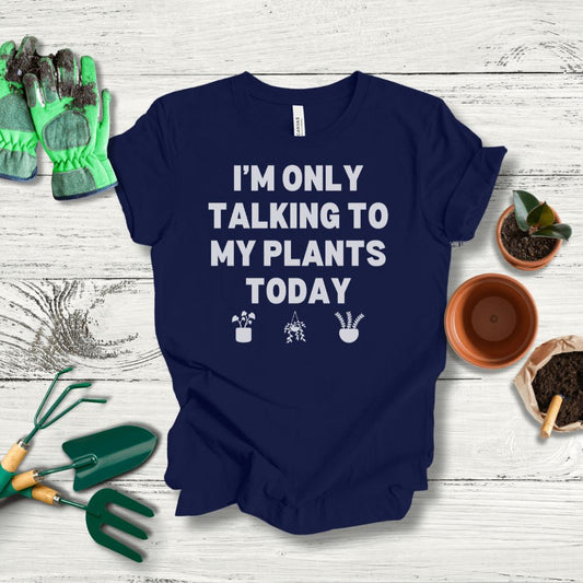 Printify T-Shirt Navy / S Talking To My Plants T-Shirt