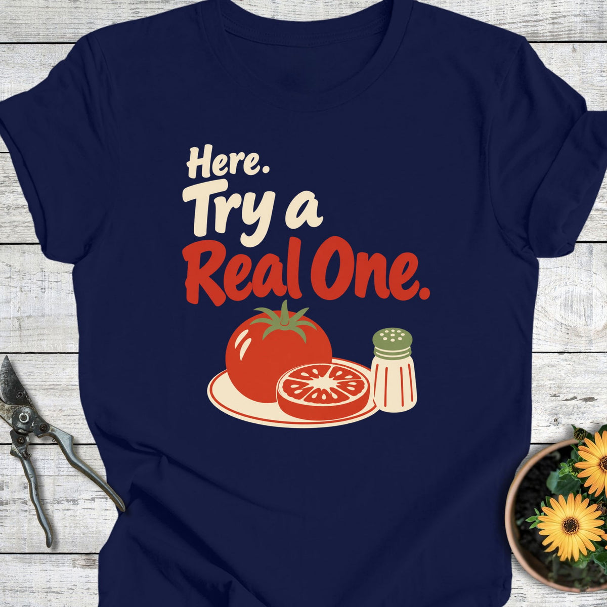 Printify T-Shirt Navy / S Try One T-Shirt
