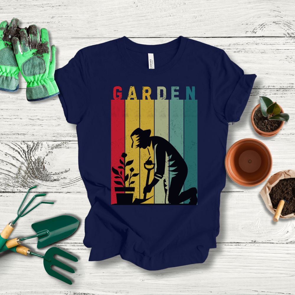 Printify T-Shirt Navy / S Vintage Garden T-Shirt