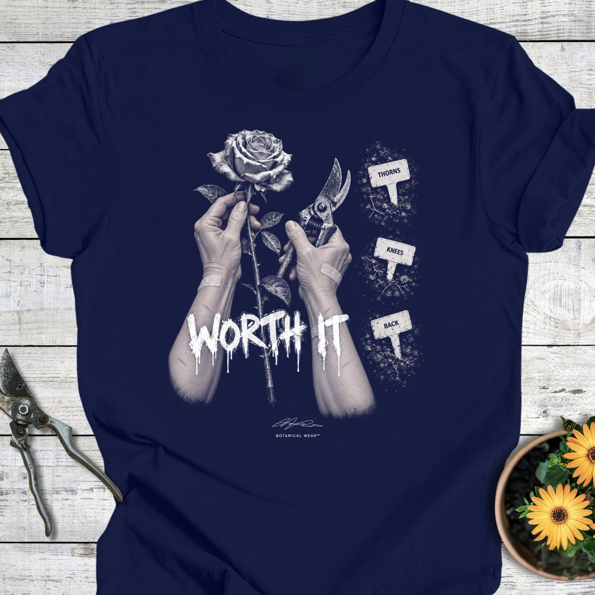 Printify T-Shirt Navy / S Worth It T-Shirt