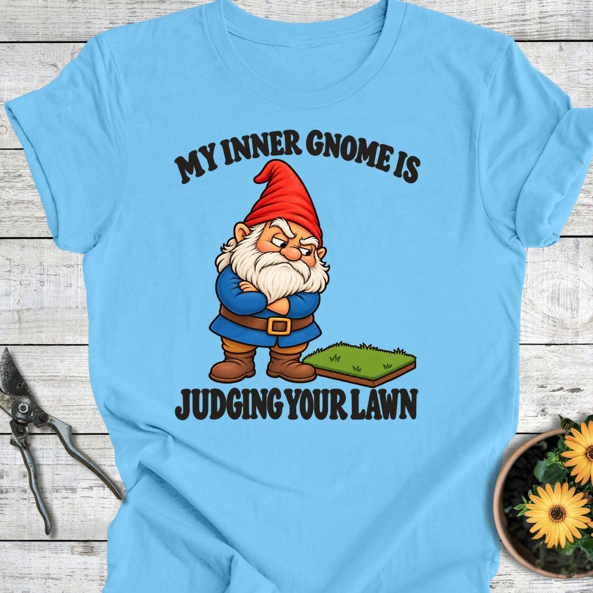 Printify T-Shirt Ocean Blue / S Judgy Gnome T-Shirt