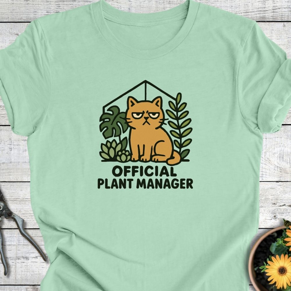 Printify T-Shirt Official Plant Manager (Cat)