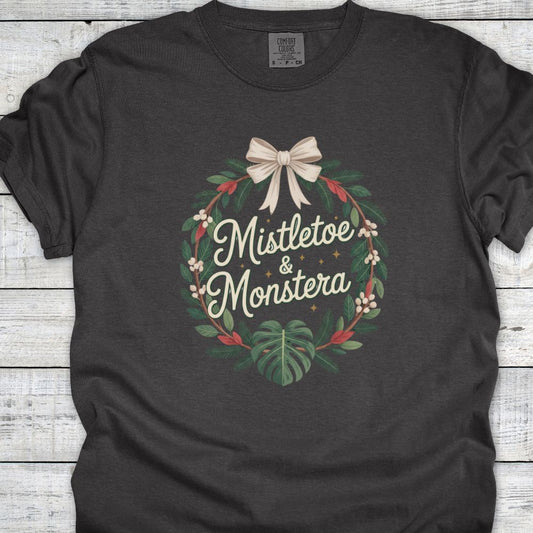 Printify T-Shirt Pepper / S Mistletoe & Monstera T-Shirt