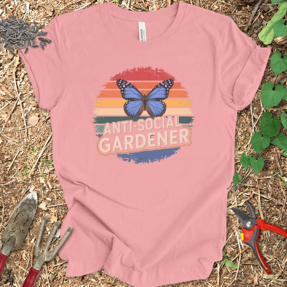 Printify T-Shirt Pink / S Anti-Social Gardener