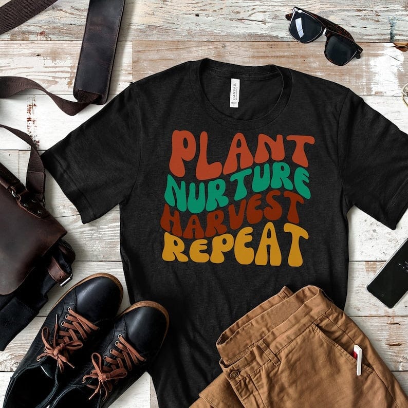 Printify T-Shirt Plant Harvest Nurture Repeat Unisex Jersey Short Sleeve Tee