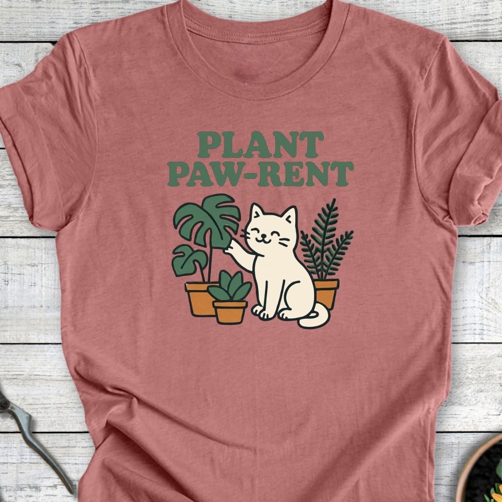 Printify T-Shirt Plant Paw Rent (Cat Edition)
