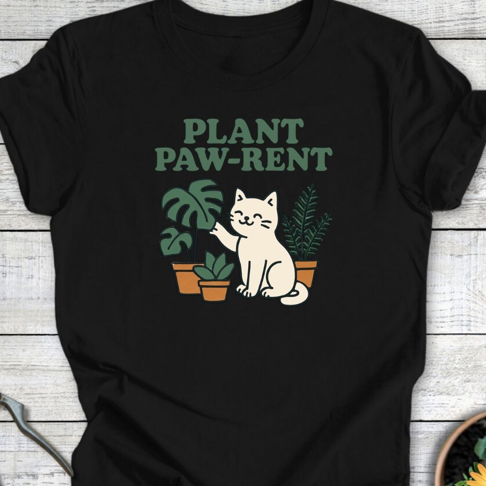 Printify T-Shirt Plant Paw Rent (Cat Edition)