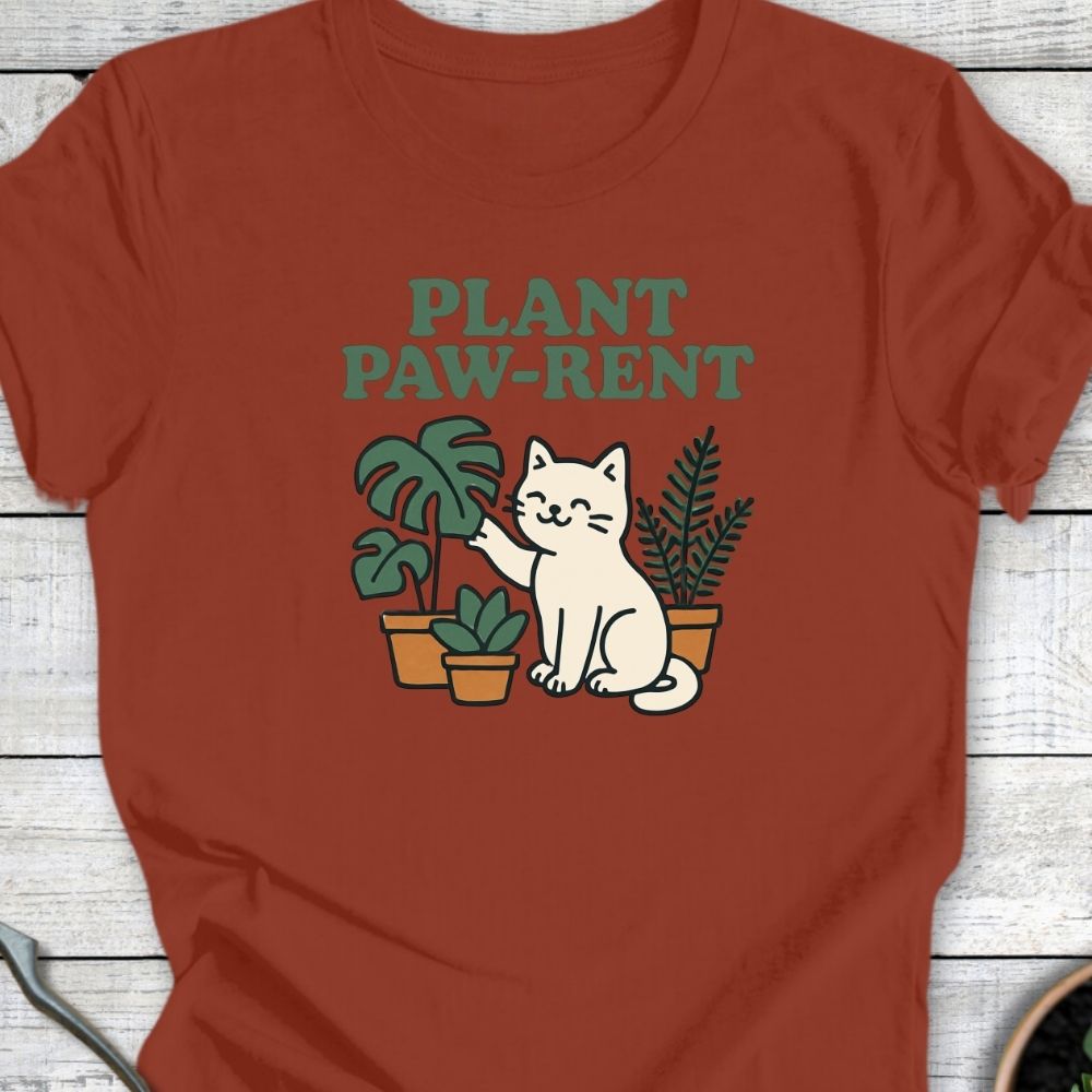 Printify T-Shirt Plant Paw Rent (Cat Edition)