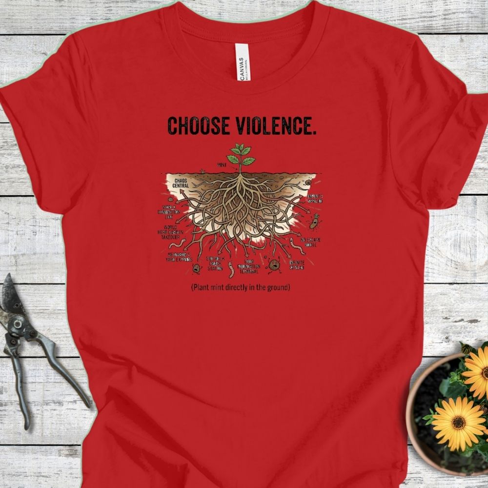 Printify T-Shirt Red / S Choose Violence T-Shirt