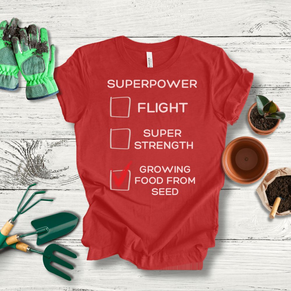 Printify T-Shirt Red / S Gardening Superpower T-Shirt